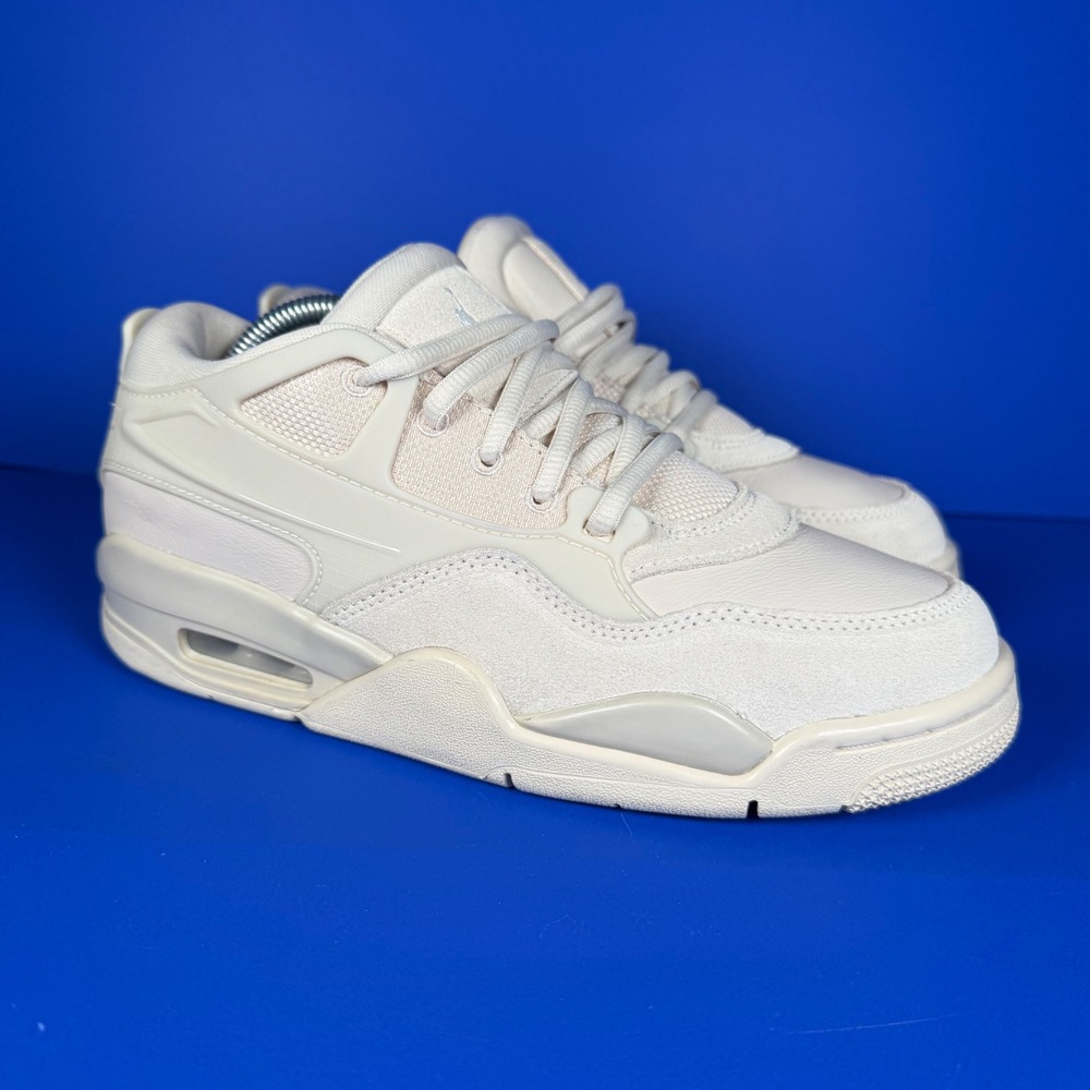 Air Jordan 4 RM Women's Size‎ 7 Cream Tan Leather Athletic Shoes FQ7940 200